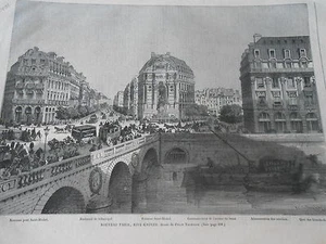 Gravure 1864 - Nouveau Paris Rive Gauche - Picture 1 of 1