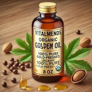 Vitalmends Organic Golden Castor Oil, Cold 8.5 oz - Picture 1 of 1
