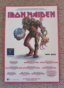 Iron Maiden Blasting Right Across The UK Final World Tour 2011 A5 Card Flyer - Picture 1 of 1