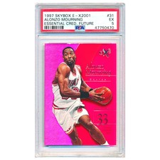 1997-98 Skybox E-X 2001 Alonzo Mourning Essential Credentials Future 38/50 PSA 5