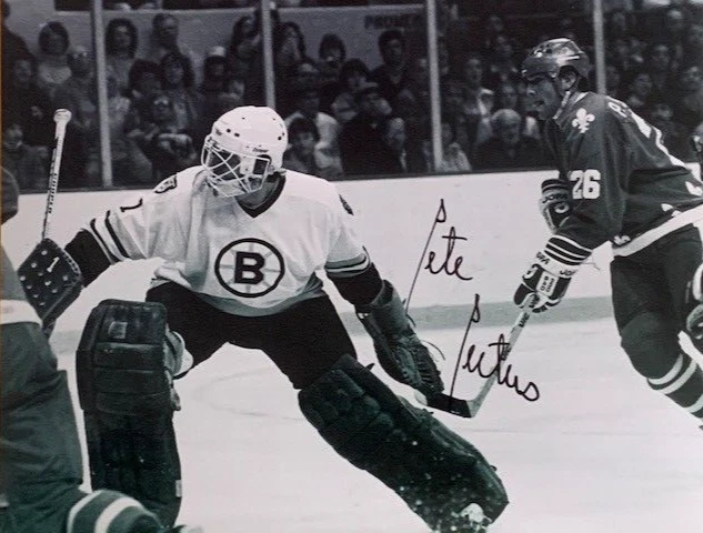 PETE PEETERS BOSTON BRUINS AUTOGRAPHED 8X10 PHOTO PETER STASTNY NORDIQUES - Image 1 of 1