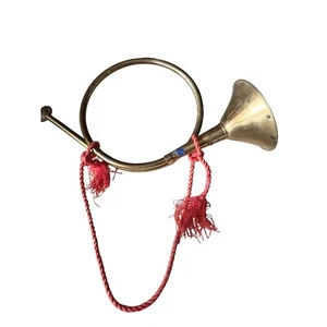 Vintage Brass French Horn Christmas Holiday Musical Instrument Shelf wall orname - Picture 1 of 4