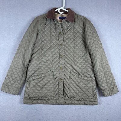 J.McLaughlin выстеганная Snap спереди куртка оливковый зеленый размер M контраст воротник - Изображение 1 из 4