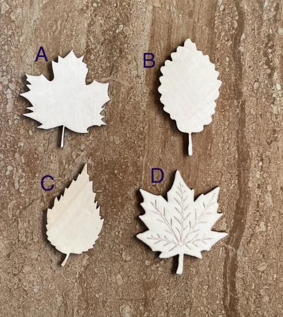 Recorte de hojas de otoño de madera - Decoración de otoño - Pieza de artesanía de hojas de otoño rústicas Foto 1 de 1