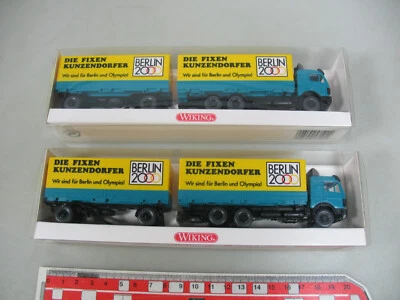 2X Wiking H0 1:87 - 571 01 37 Camion Con Rimorchio MB, Mint+Box #AI625-0,5 - Immagine 1 di 3
