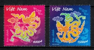 VIETNAM 2023 ZODIAC LUNAR NEW YEAR OF DRAGON 2024 COMP. SET OF 2 STAMPS IN MINT - Picture 1 of 3