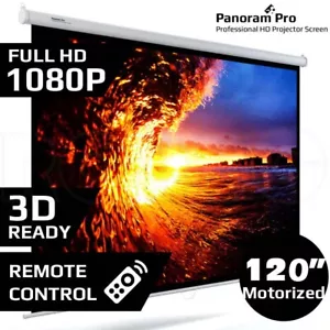 120" Inch Electric Motorised Projector Screen Home Theatre HD TV Projection 3D - Picture 1 of 12