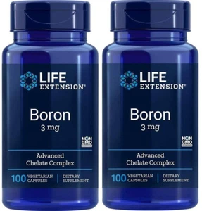 2 Bottles of Life Extension Boron 3 mg - 100 Vegetarian Capsules each - Newest - Picture 1 of 1