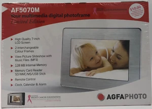 AGFA AF5070M Digital 7 Inch Photoframe w Remote Brand New Factory Sealed - Picture 1 of 5