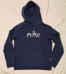 Nike Boys Navy Pullover Smiley Face Hoodie DR0105-410 - Picture 1 of 6