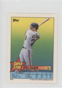 1989 Topps Super Star Sticker Back Cards Will Clark Doug Jones ( 215) #34.215