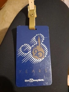 Vintage Walt Disney WORLD 20TH Anniversary Plastic Luggage Tag - Picture 1 of 1