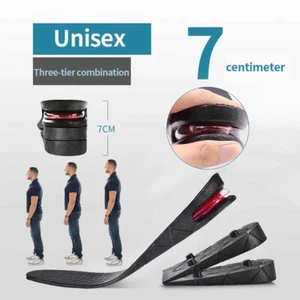 Men Women Invisible Height Increase Insoles Heel Lift Taller Shoe Inserts Pad US - Picture 1 of 9