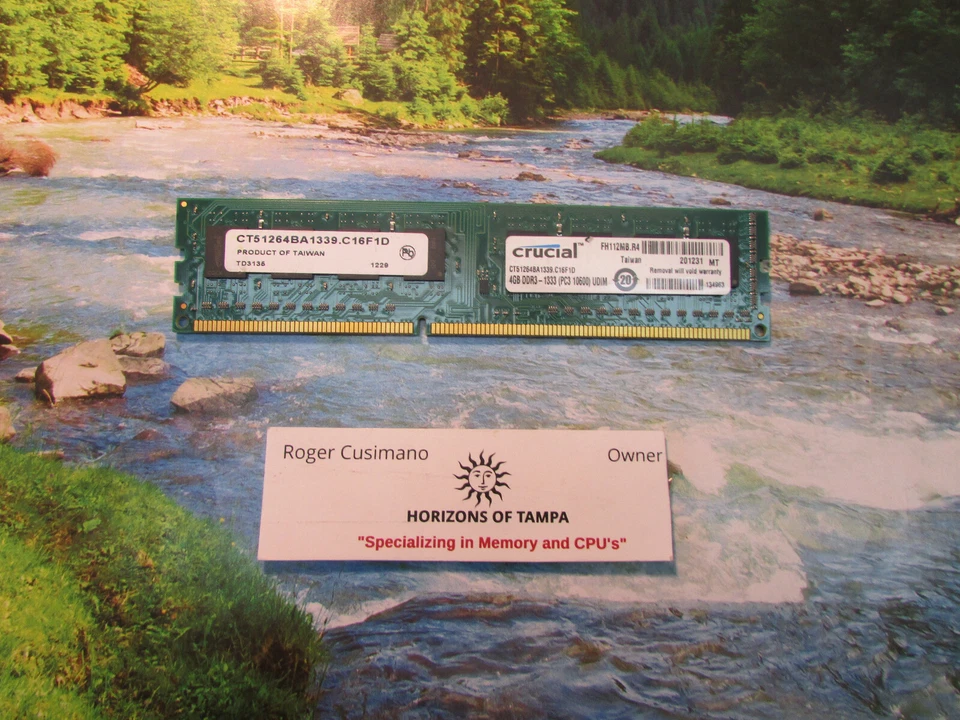 Crucial 4GB 2Rx8 PC3-10600 (CT51264BA1339.C16F1D) DDR3 Desktop RAM - SINGLE - Image 1 of 1