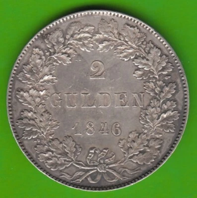 Coin Silver Frankfurt Doppelgulden 1846 Slightly Used Beautiful nswleipzig - Image 1 of 3