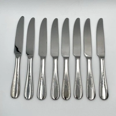 "Lote de 8 cuchillos de cena cuchillo 9 1/8"" cubiertos de acero inoxidable TOWLE BLAINE brillante" Foto 1 de 4