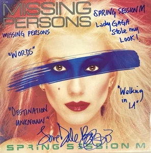 Dale Bozzio doppelt signierte vermisste Personen "Spring Session M" LP - PSA - Bild 1 von 3