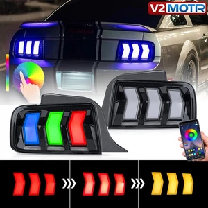 VLAND RGB LED Tail Lights For 2005-2009 Ford Mustang GT w/ RGB DRL & Sequential - Foto 1 di 19