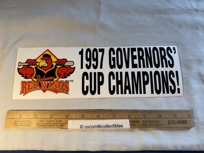 Pegatina de parachoques vintage 1997 Rochester Red Wings NY logotipo de campeones de la Copa del Gobernador Foto 1 de 4