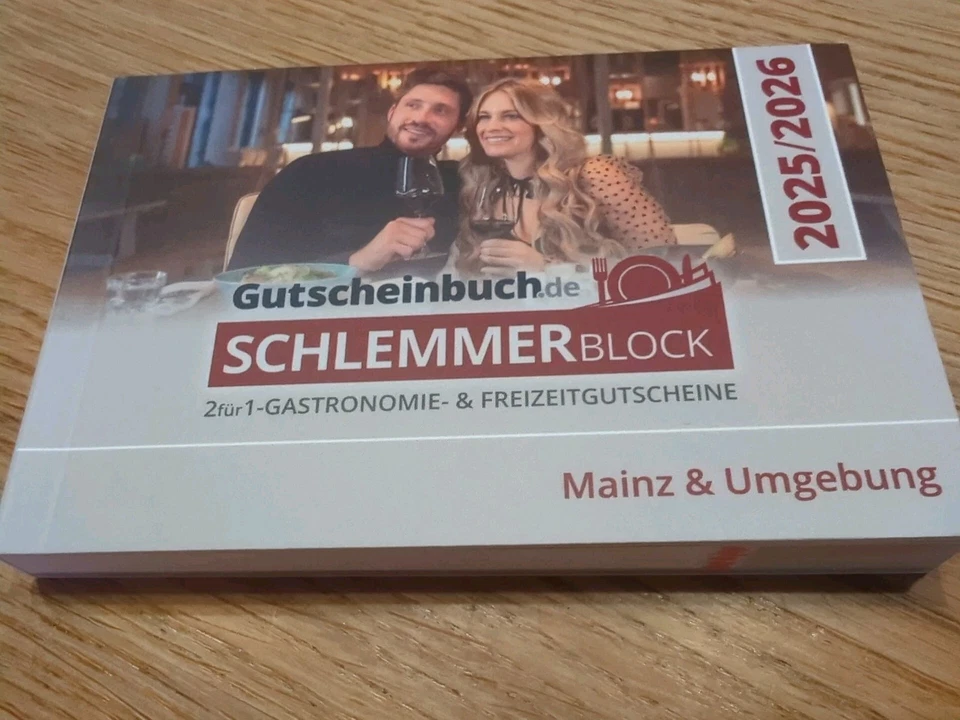 Gutscheinbuch Schlemmerblock 2025/2026 Mainz & Umgeb. Inklusive Mobile Code 30€ - Bild 1 von 1