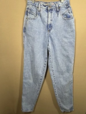 Jeans feminino vintage Zena 9 azul lavagem ácida cônica cintura alta mamãe jeans anos 90 retrô - Imagem 1 de 4