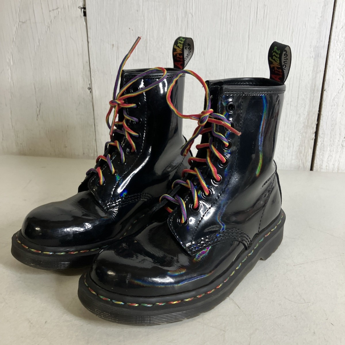 Dr Martens Patent Leather Rainbow US 5 boots 8-eye 1460 doc 