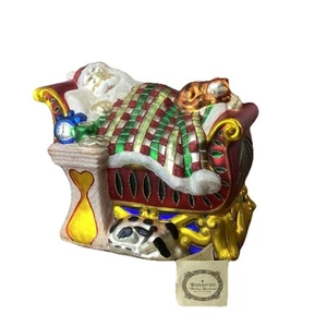 Waterford Holiday Heirloom Sleeping Santa Glass Christmas Centerpiece w/ Box - Picture 1 of 21