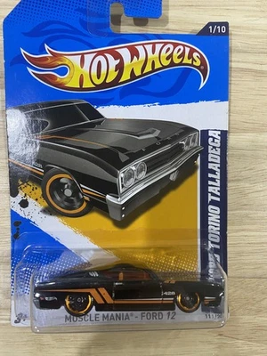 1:64 Hot Wheels Muscle Mania Ford '69 Torino Talladega Black Longcard NIP - Image 1 of 3