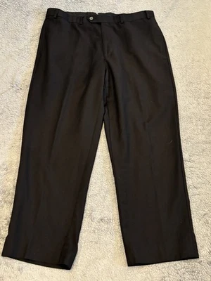 Брюки мужские Greg Norman 100% шерсть 36x30 (36x27) плоские спереди черные брюки - Изображение 1 из 4