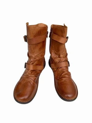 Botas hasta la rodilla Miz Mooz Pasha para mujer talla 40 EE. UU. 9 cuero marrón coñac cremallera plana Foto 1 de 4