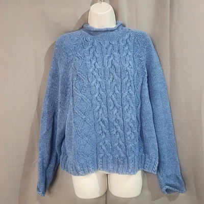 Vintage Limited Fisherman Cable Knit Chunky Sweater Size Large Blue Size Large - Image 1 of 4