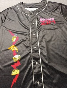 Nickelodeon "Invader Zim" baseball Style Men Jersey Shirt Size 3X Black NEW - Picture 1 of 15