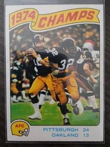 1975 Topps 1974 AFC Champs card football Terry Bradshaw Steelers #526 NM - Picture 1 of 2