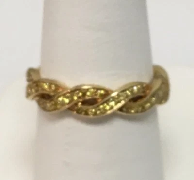 Banda de diamantes amarillos de oro amarillo de 18k de 0,60 quilates talla 6,5 2,85 DWT Foto 1 de 3