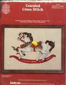 "Kit de punto de cruz Janlynn caballo mecedor 59-4 Gloria & Pat acabado talla 12"" x 9" - Imagen 1 de 2