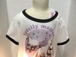 T-shirt manica corta unicorno Justice taglia 10 "Totally Magical" nuova con etichetta - Foto 1 di 6