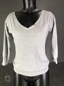 Banana Republic Women S 3/4 Sleeve Lightweight Pullover Gray Sweater Silk Blend - Picture 1 of 6