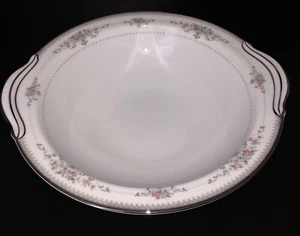 Vintage Noritake China Delburne 6203 10” Round Vegetable Bowl Pink Blue flowers - Picture 1 of 5