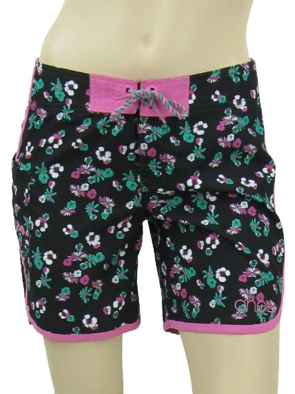 Pantalones Cortos de Natación O'Neill Boardshort Flores Negro Verde Flores Reversible Foto 1 de 1