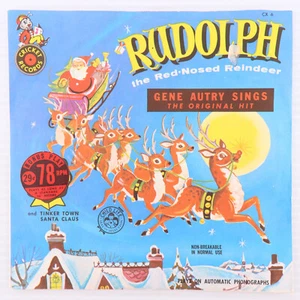 Gene Autry / The Cricketones - Rudolph Red Nosed 1953 78 rpm 7" Record CX6 RARE - Picture 1 of 23