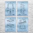 Acrobatic Patent Posters Set of 4 Acrobat Art Gymnastics Gifts Gym Decor