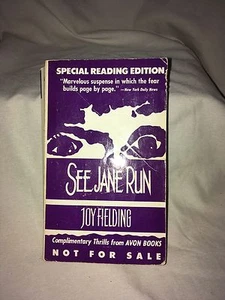 See Jane Run Joy Fielding Vintage ARC Rare Paperback Special Edition Avon - Foto 1 di 4