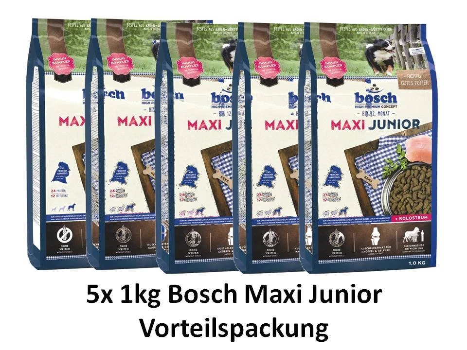 Bosch Maxi Junior | 5x 1kg Hundefutter Sparpackung