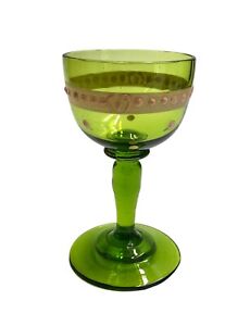 Ancien verre à liqueur émaillé Art-Nouveau 1900 Legras...