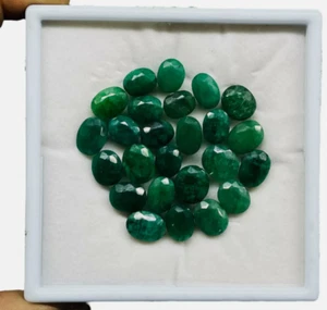 Lote de 25 piedras preciosas sueltas tamaño anillo verde impresionante esmeralda natural 6 mm-7 mm - Imagen 1 de 2