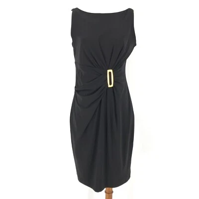 Платье женское Anne Klein 6 черное без рукавов пуловер с собранной в рюш пряжкой - Изображение 1 из 4