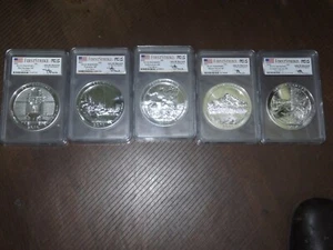 2010 5oz silver atb PCGS MS69DMPL FIRST STRIKE MERCANTI SET - Picture 1 of 4