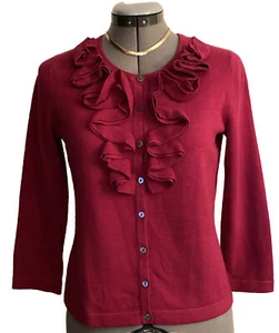 Jones Wear Rüschen Cardigan Pullover Größe PS über Brustumfang 17,5” L 20” - Bild 1 von 9