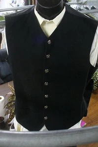 Chaleco formal espalda completa - negro chaleco de corte alto V522 - Imagen 1 de 1