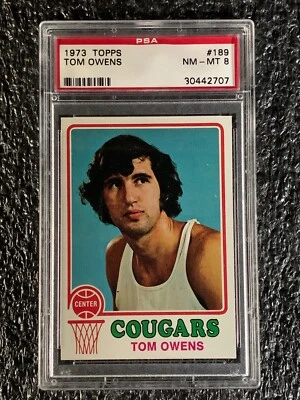 1973 Topps Basketball #189 Tom Owens PSA 8 - Image 1 of 2